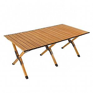 Mesa de camping enrollable plegable de aluminio