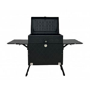 Caja de cocina de aluminio para camping con cajones y lavabo plegable
