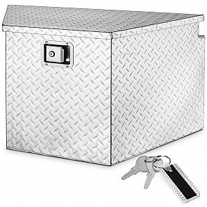 Caja de herramientas para remolque de aluminio con placa de diamante de 33"