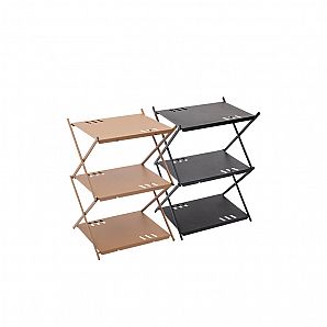Estante de camping de aluminio de 3 capas y mesa plegable