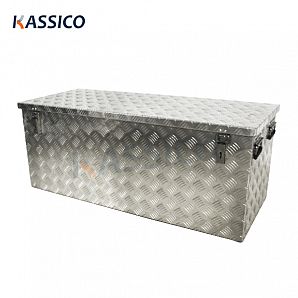 312L Caja de herramientas plateada de ajedrez de aluminio grande